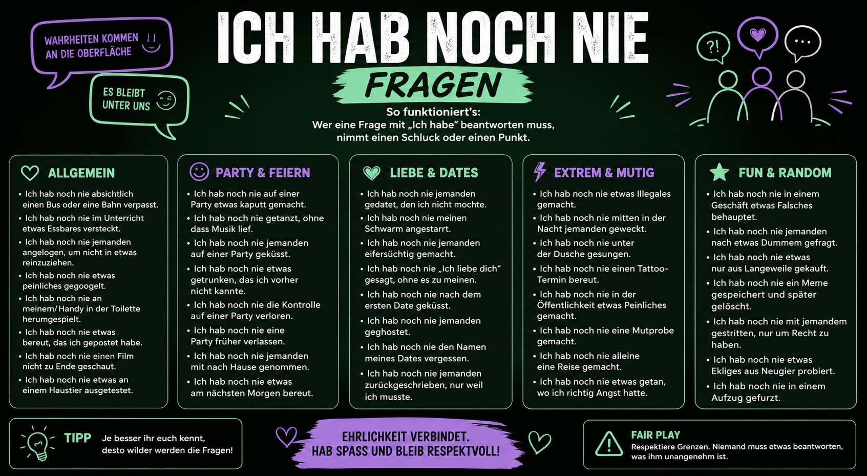 ich hab noch nie fragen