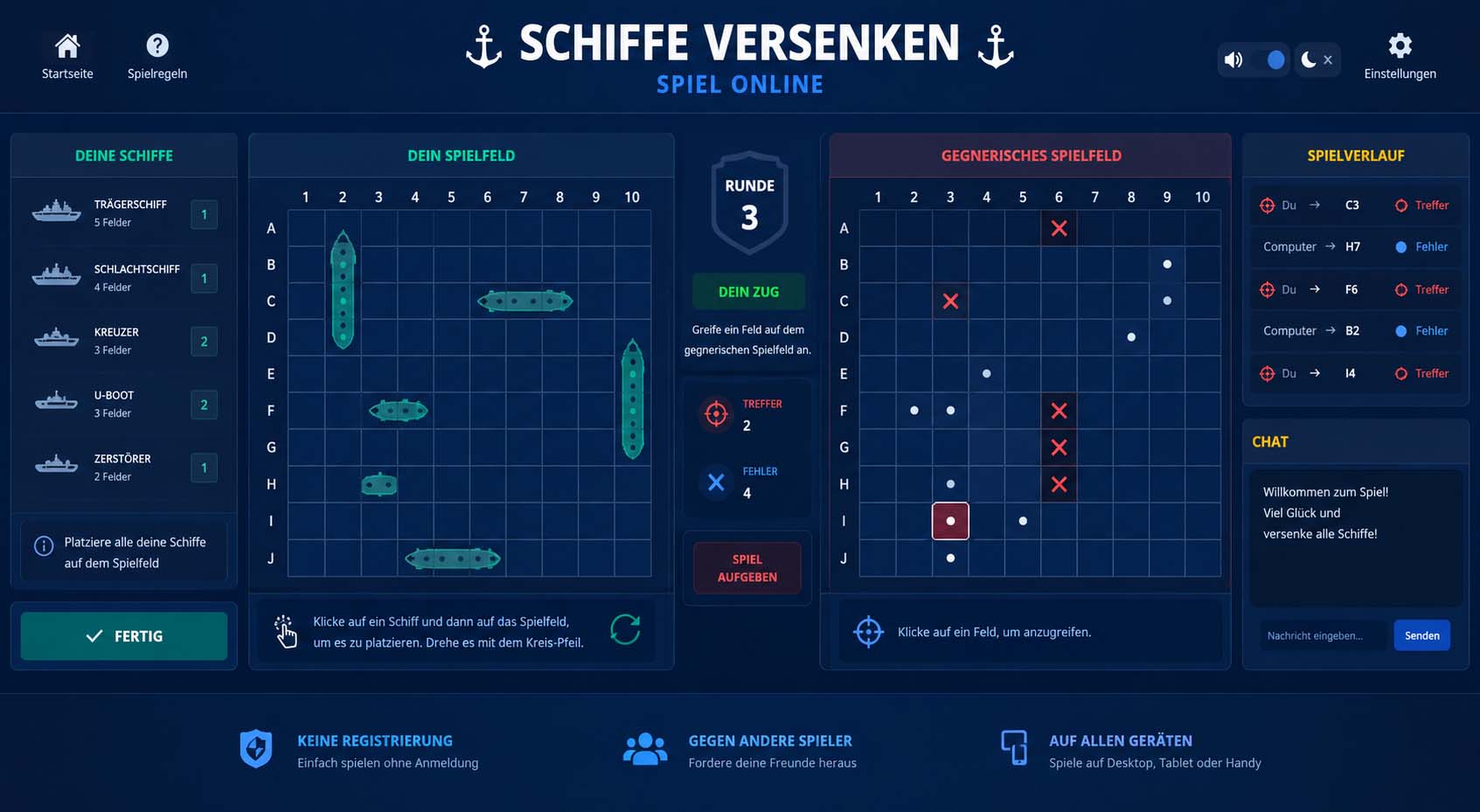 schiffe versenken spiel online
