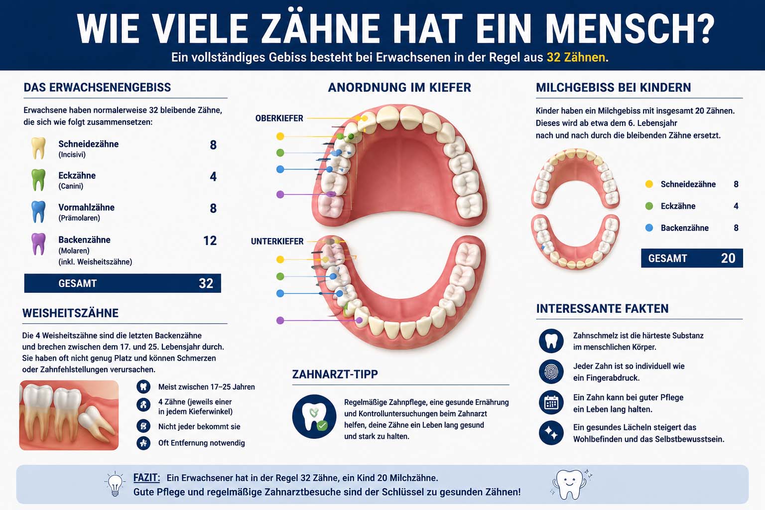 wie viele zähne hat ein mensch