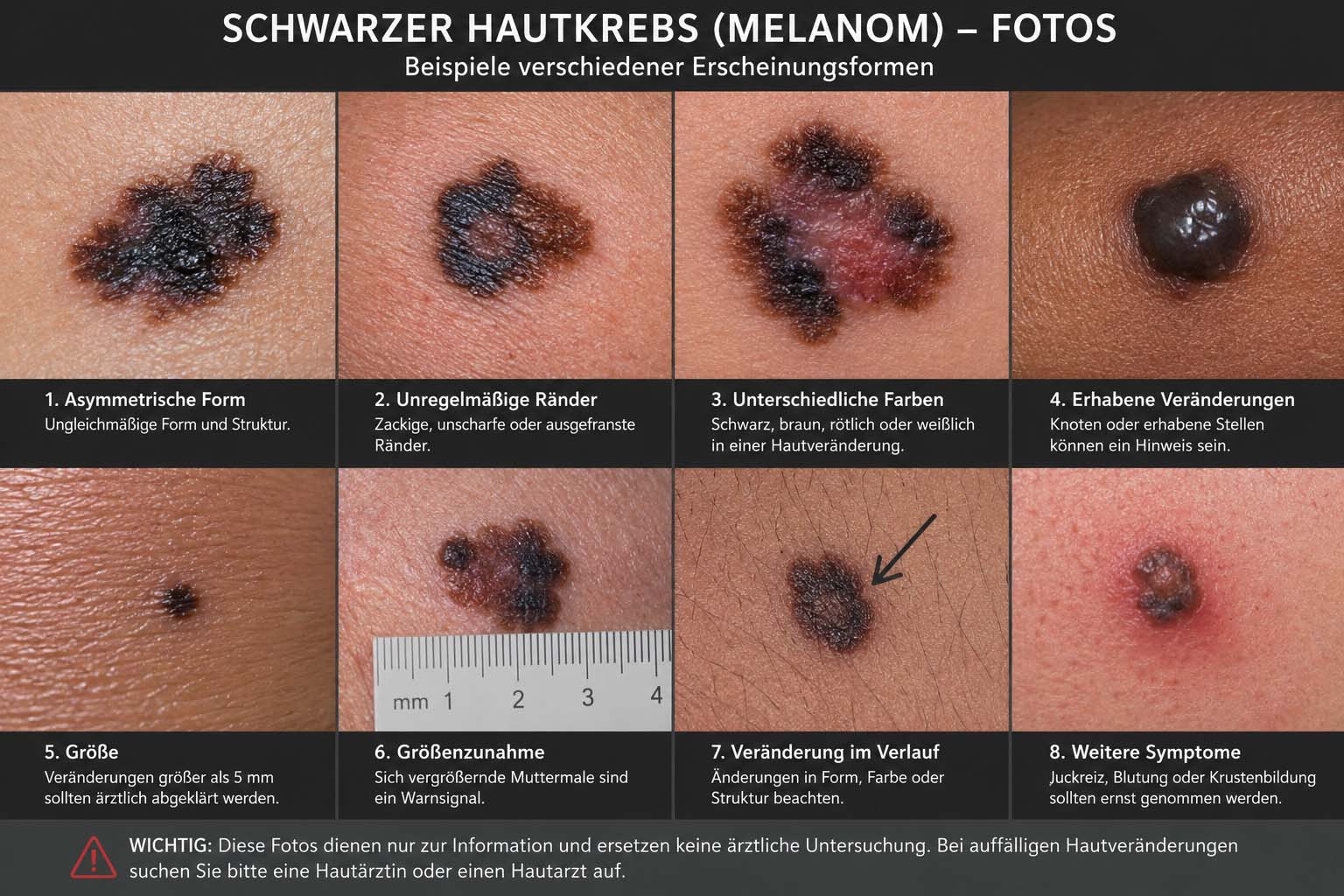 schwarzer hautkrebs fotos