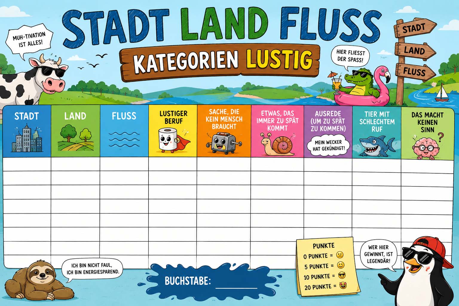 stadt land fluss kategorien lustig