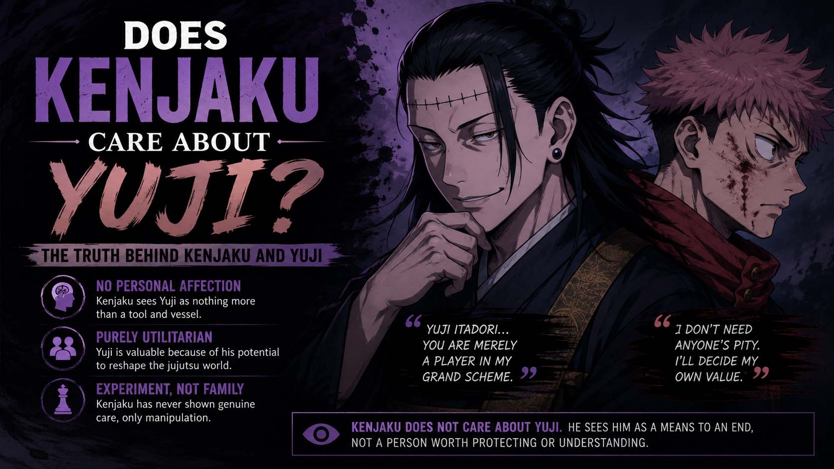 does kenjaku care about yuji