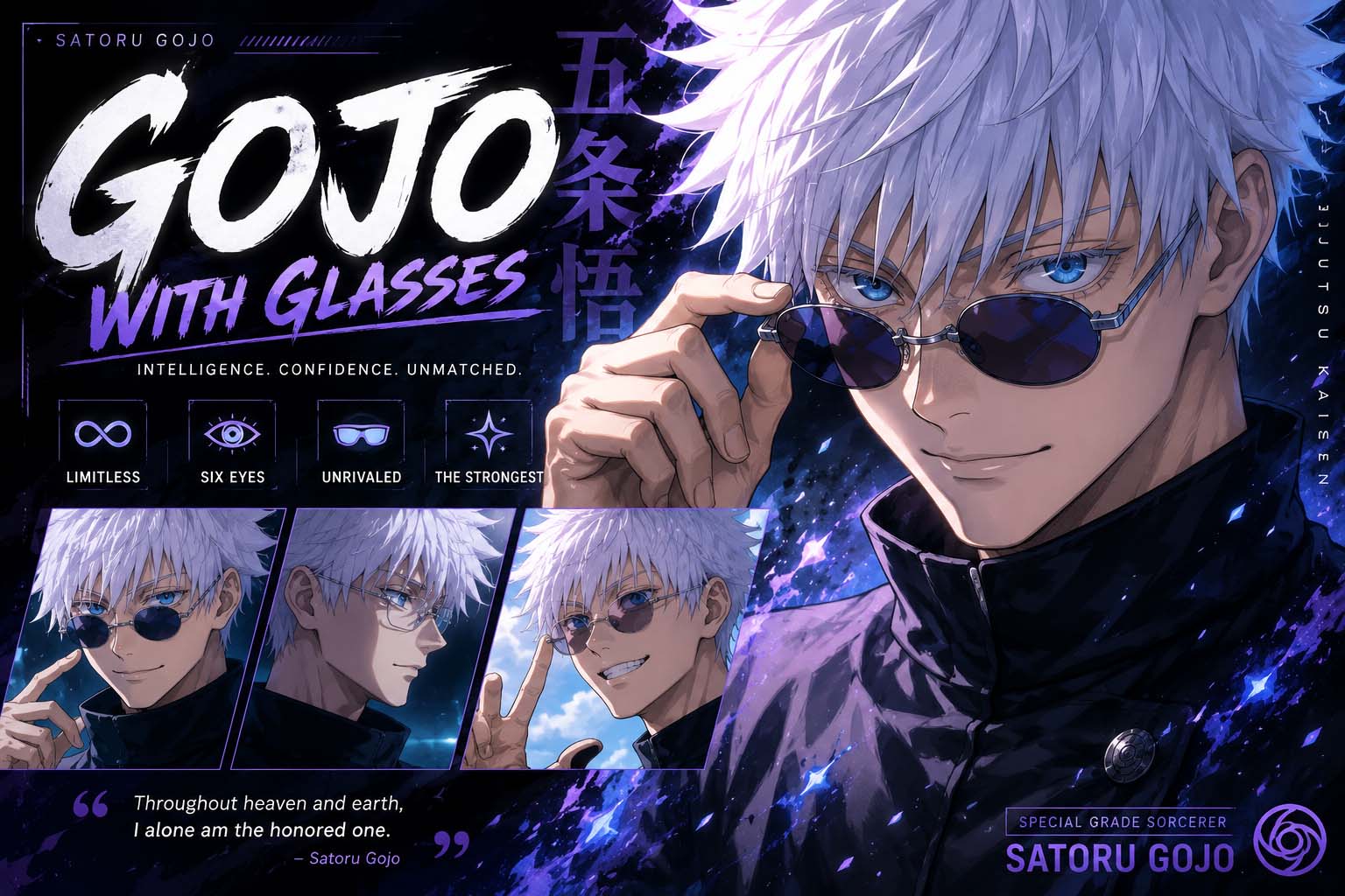 gojo with glasses