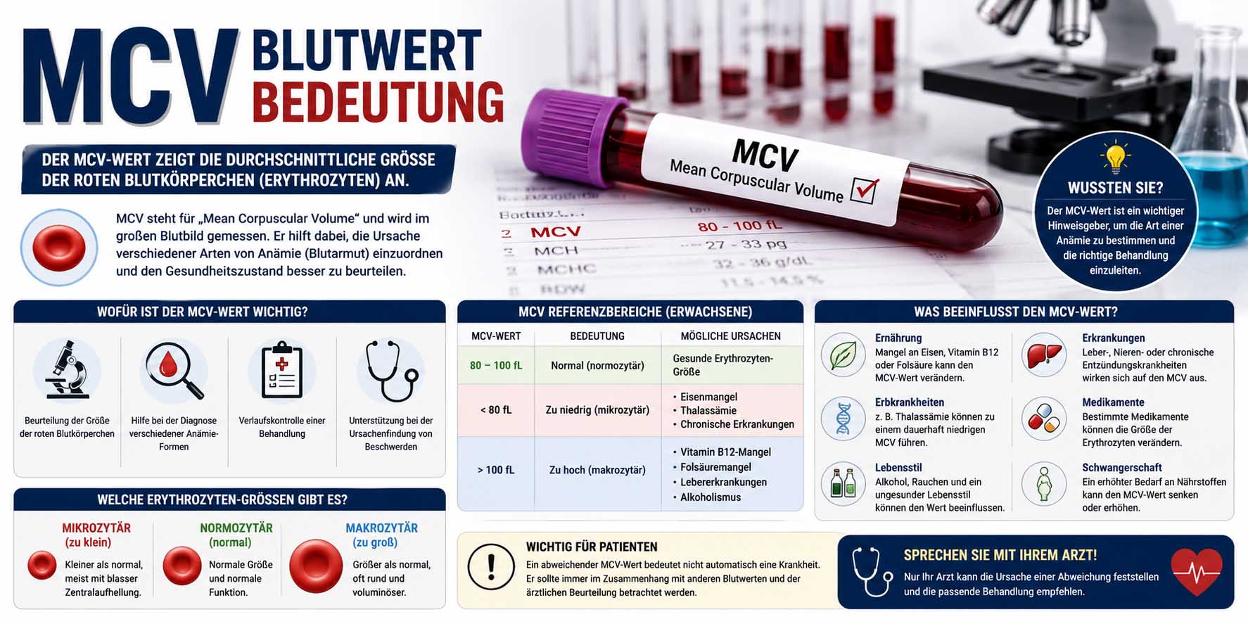 mcv blutwert bedeutung