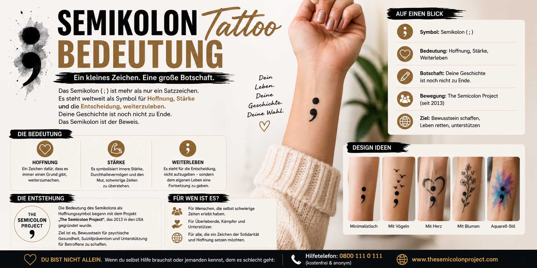semikolon tattoo bedeutung